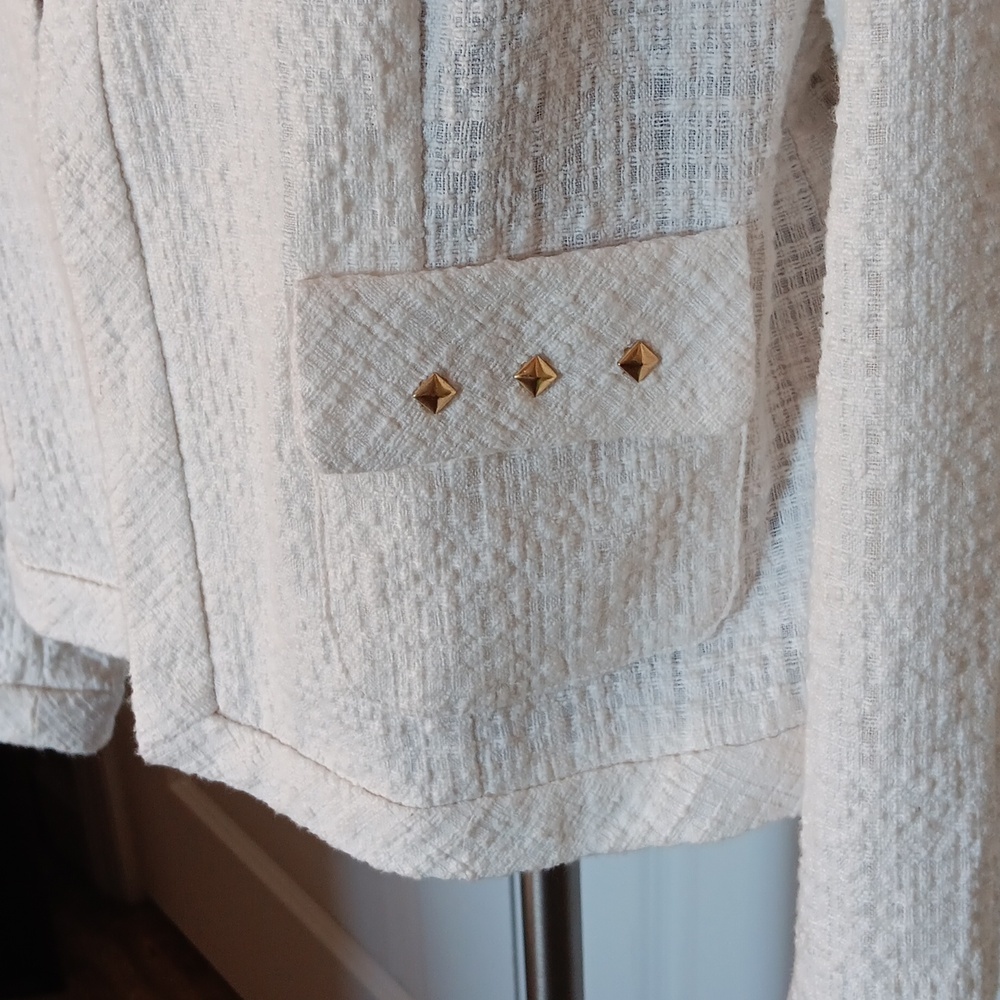 Kate Rosy Crop Off White Blazer, Sz. Lg. 5/$50 - Picture 2 of 5